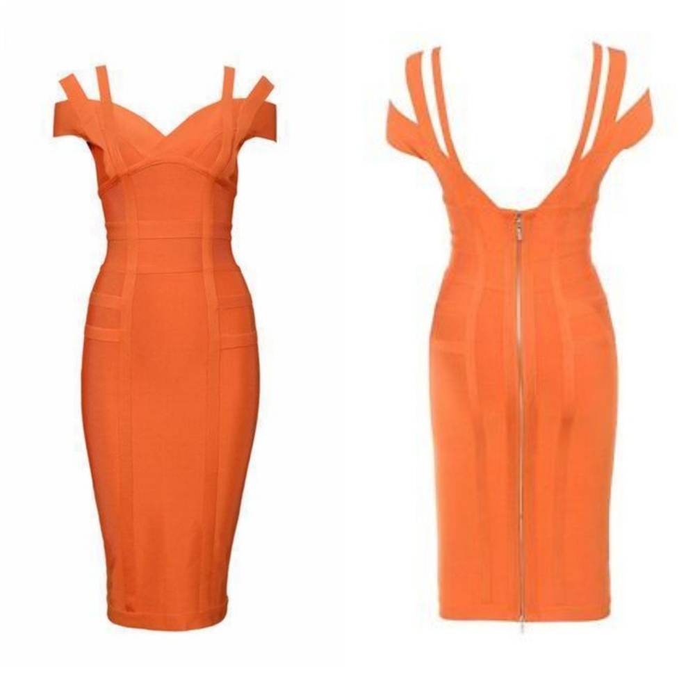 Orange bandage dress